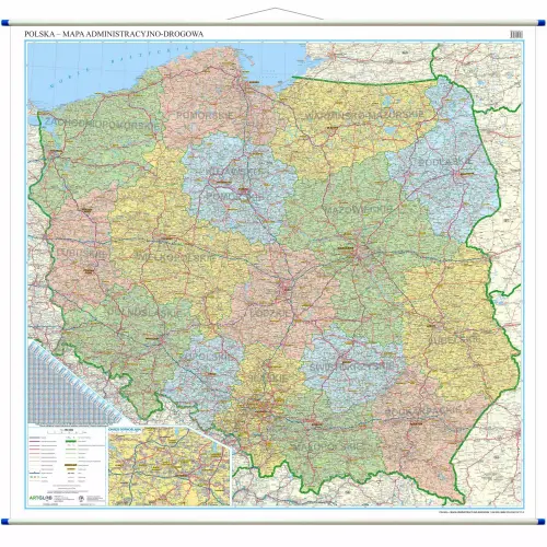 Polska mapa ścienna administracyjno-drogowa 1:350 000, ArtGlob