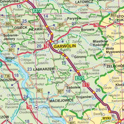 Polska mapa ścienna administracyjno-drogowa na podkładzie 1:500 000, ArtGlob