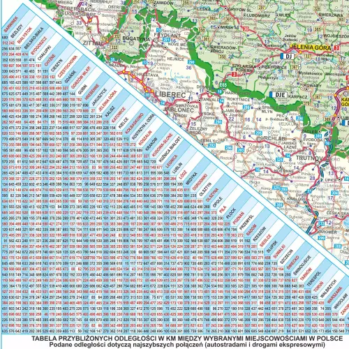 Polska mapa ścienna administracyjno-drogowa z tablicami rejestracyjnymi arkusz papierowy, 1:500 000, ArtGlob