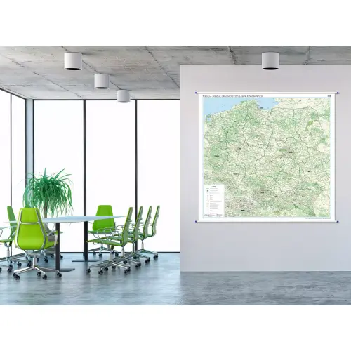 Aranż - Polska - podział organizacyjny Lasów Państwowych mapa ścienna, 1:500 000, ArtGlob