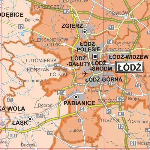 Polska - mapa ścienna obszarów właściwości prokuratur arkusz laminowany, 1:500 000, ArtGlob