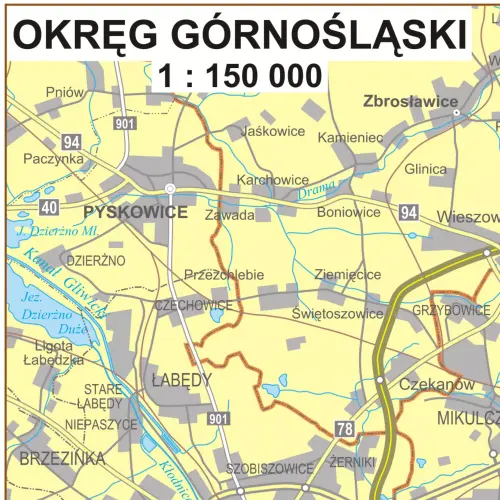 Polska - mapa ścienna obszarów właściwości sądów powszechnych arkusz papierowy, 1:500 000, ArtGlob
