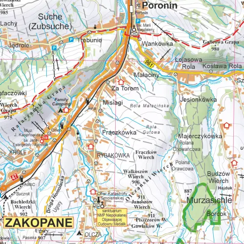 Tatry polskie i słowackie mapa ścienna na podkładzie do wpinania, 1:50 000, ArtGlob
