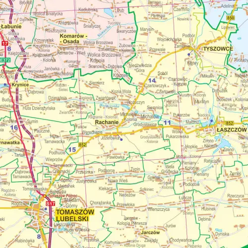 Województwo lubelskie mapa ścienna, 1:200 000, ArtGlob