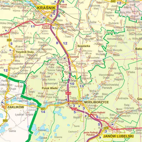 Województwo lubelskie mapa ścienna, 1:200 000, ArtGlob