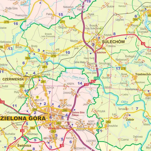 Województwo lubuskie mapa ścienna arkusz papierowy, 1:200 000, ArtGlob