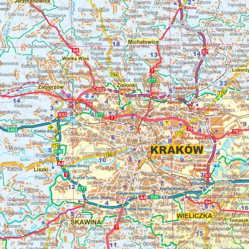 Województwo małopolskie mapa ścienna arkusz laminowany, 1:200 000, ArtGlob