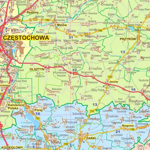 Województwo śląskie mapa ścienna arkusz laminowany, 1:200 000, ArtGlob