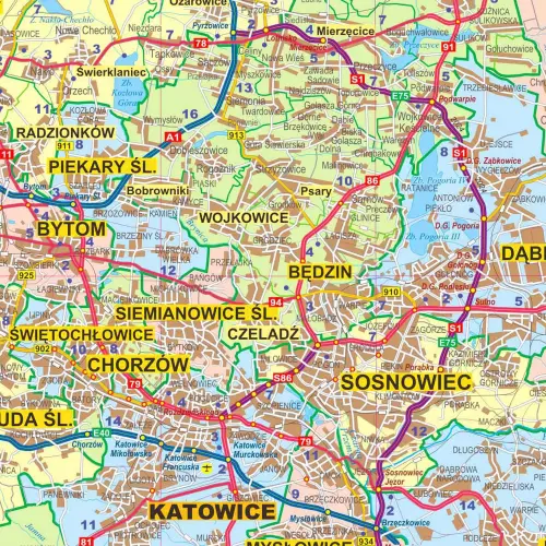 Województwo śląskie mapa ścienna, 1:200 000, ArtGlob
