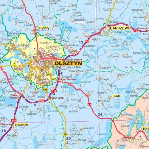Województwo warmińsko-mazurskie mapa ścienna na podkładzie magnetycznym, 1:200 000, ArtGlob