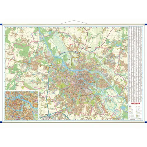 Wrocław mapa ścienna 1:15 000, ArtGlob