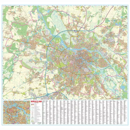 Wrocław mapa ścienna arkusz papierowy, 1:20 000, ArtGlob