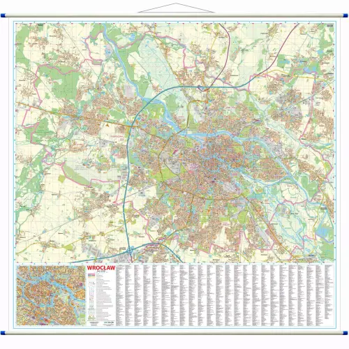 Wrocław mapa ścienna, 1:20 000, ArtGlob