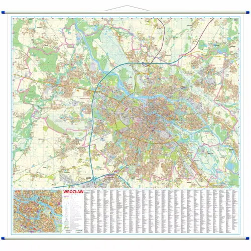 Wrocław mapa ścienna, 1:18 500, ArtGlob