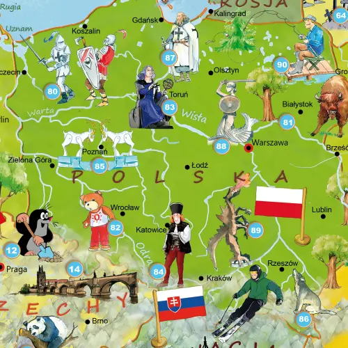 Europa Młodego Odkrywcy mapa ścienna dla dzieci
