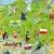 Europa Młodego Odkrywcy mapa ścienna dla dzieci na podkładzie w drewnianej ramie