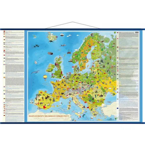 Europa Młodego Odkrywcy mapa ścienna dla dzieci