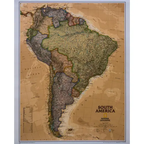 Ameryka Południowa Executive mapa ścienna polityczna arkusz papierowy 1:11 121 000