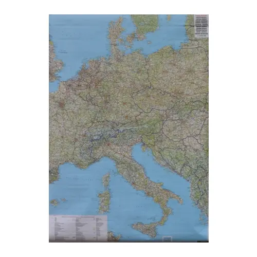 Europa Środkowa mapa ścienna samochodowa arkusz papierowy 1:2 000 000