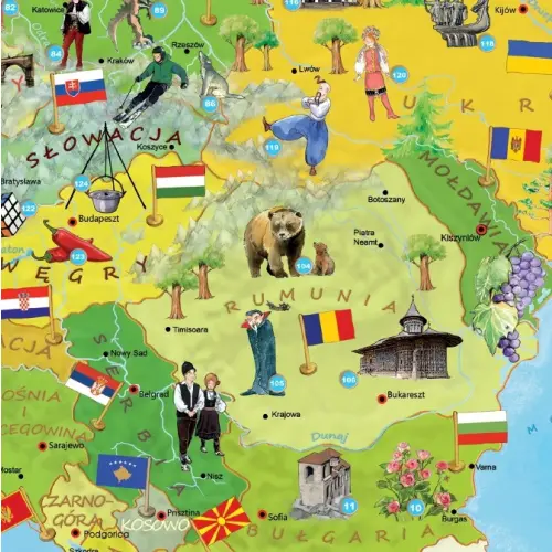 Europa Młodego Odkrywcy puzzle dla dzieci - 200 elementów