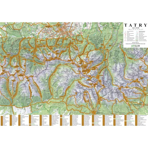 Tatry - mapa zdrapka na podkładzie 1:50 000