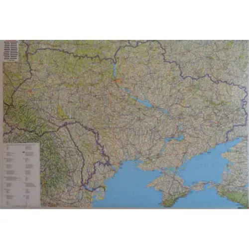 Ukraina Mołdawia mapa ścienna samochodowa arkusz laminowany 1:1 000 000