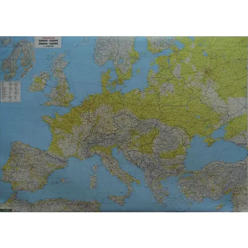 Europa mapa ścienna fizyczna na podkładzie do wpinania 1:2 600 000