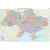 Ukraina mapa ścienna kody pocztowe arkusz laminowany 1:1 000 000