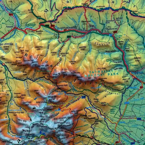 Tatry mapa plastyczna, 1:66 666