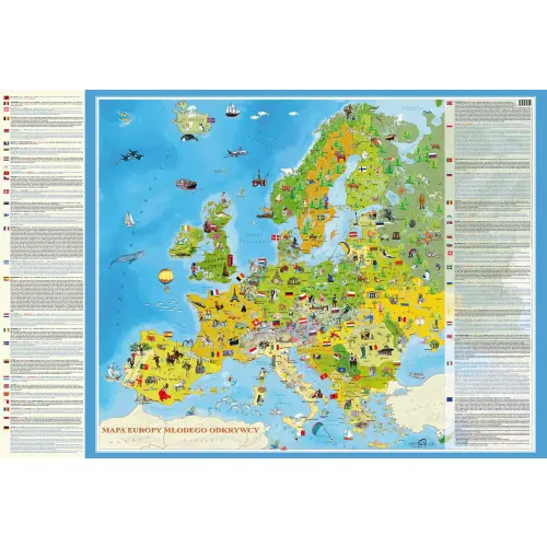 Europa Młodego Odkrywcy MIDI mapa ścienna dla dzieci arkusz laminowany