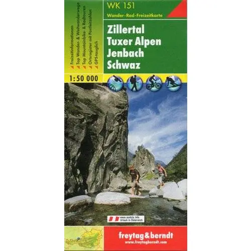 Zillertal, Tuxer Alpen, Jenbach, Schwaz, 1:50 000