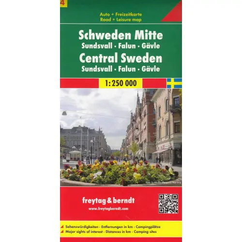Szwecja cz.4 część środkowa Sundsvall-Falun-Gävle , 1:250 000
