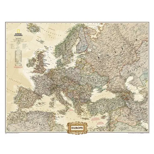 Europa Executive mapa ścienna polityczna arkusz laminowany w tubie, 1:8 425 000