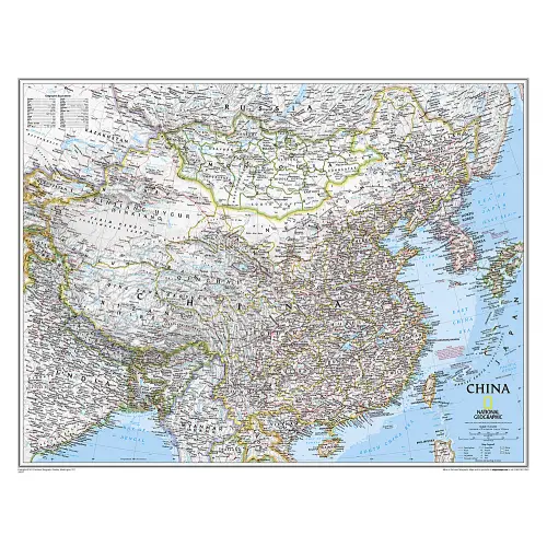 Chiny Classic mapa ścienna polityczna arkusz papierowy 1:7 804 000