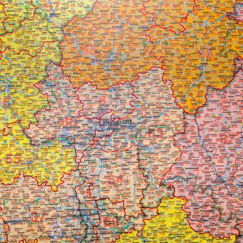 Niemcy mapa ścienna kody pocztowe arkusz laminowany 1:700 000