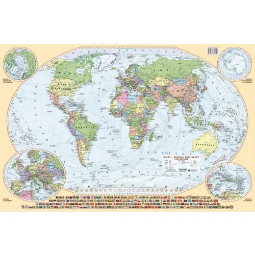 Świat mapa ścienna polityczna magnetyczna 1:60 000 000