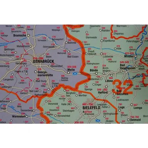 Niemcy mapa ścienna kody pocztowe arkusz laminowany 1:750 000