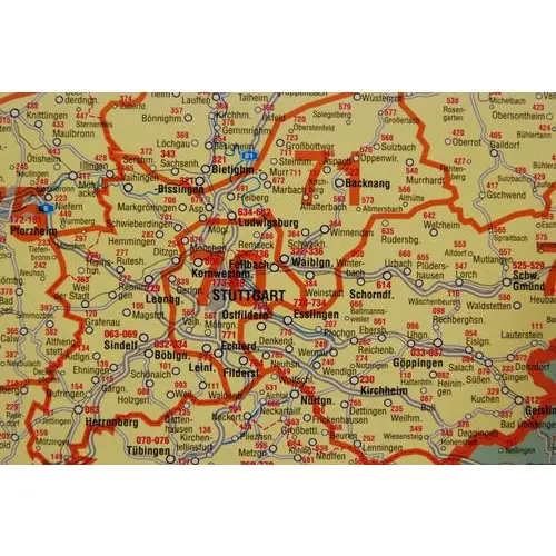 Niemcy mapa ścienna kody pocztowe arkusz laminowany 1:750 000