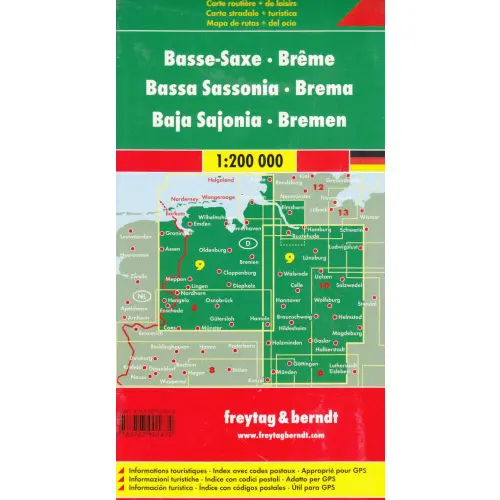 Niemcy część 9 Dolna Saksonia Brema mapa 1:200 000 Freytag & Berndt