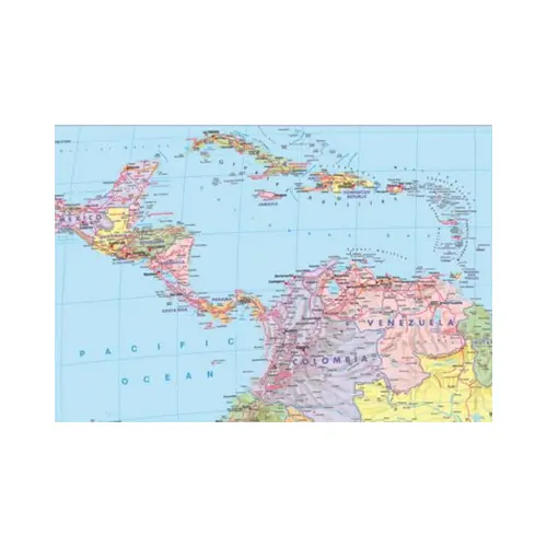 Ameryka Południowa mapa ścienna polityczno-fizyczna na podkładzie do wpinania 1:8 000 000