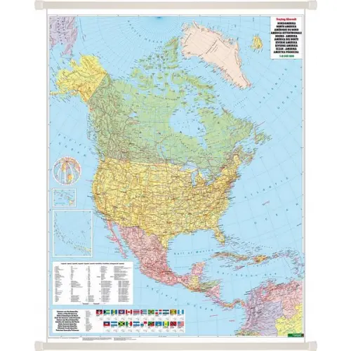 Ameryka Północna mapa ścienna polityczna 1:8 000 000