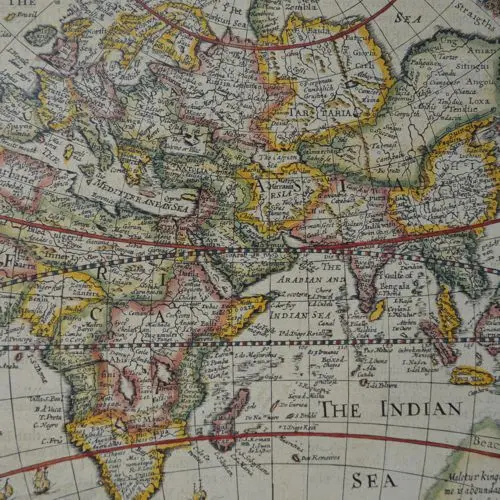 Świat mapa ścienna antyczna arkusz papierowy
