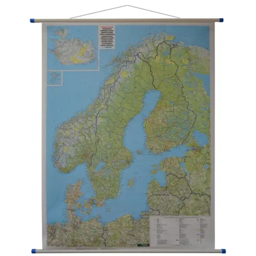 Skandynawia mapa ścienna drogowa 1:2 000 000