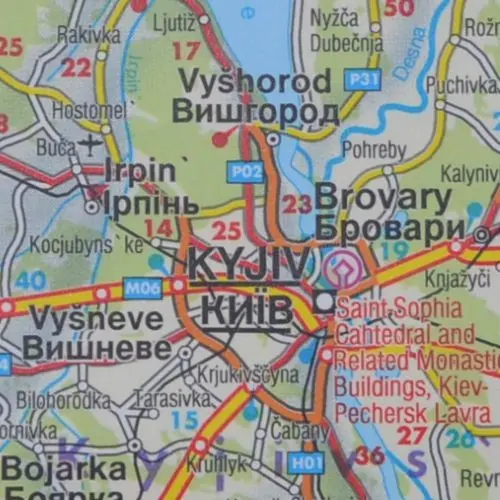 Ukraina Mołdawia mapa ścienna samochodowa arkusz laminowany 1:1 000 000