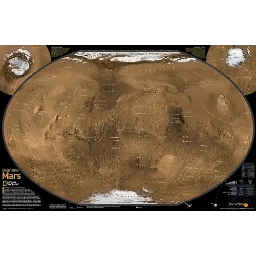 Mars mapa ścienna dwustronna 1:27 400 000