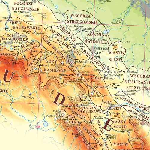Polskie góry mapa ścienna, 1:700 000
