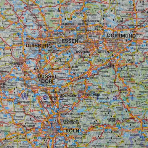 Niemcy mapa ścienna samochodowa arkusz papierowy 1:700 000