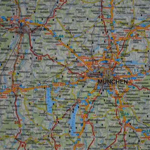 Niemcy mapa ścienna samochodowa arkusz laminowany 1:700 000