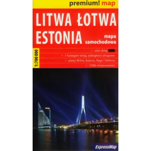 Litwa Łotwa Estonia mapa 1:700 000 Expressmap