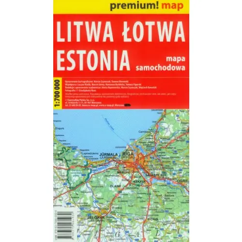 Litwa Łotwa Estonia mapa 1:700 000 Expressmap